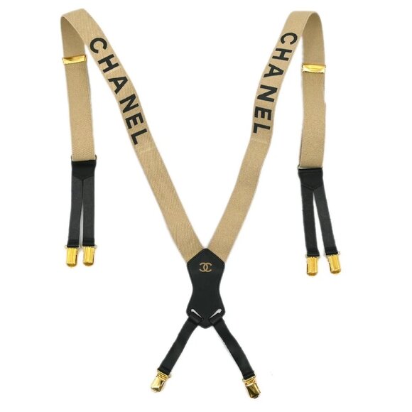 Chanel Suspenders Beige Small Good - Picture 1 of 7